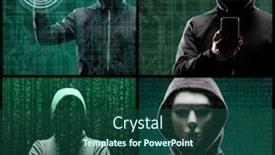  Presentation with computer hacker - Theme featuring portrait-of-computer-hacker background and a ocean colored foreground