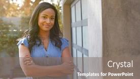  Presentation with home garden - Colorful presentation enhanced with portrait-of-confident-african-american backdrop and a gray colored foreground