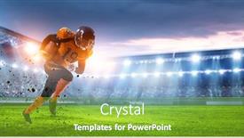  Presentation with american football - PPT theme featuring portrait-of-confident-american-football background and a shamrock green colored foreground