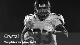  Presentation with american football - Beautiful slides featuring portrait of confident american football backdrop and a dark gray colored foreground