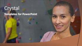  Presentation with rock climbing - Audience pleasing presentation theme consisting of portrait-of-confident-athlete-standing backdrop and a dark gray colored foreground