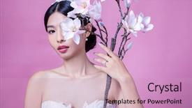  Presentation with artificial insemination in pigs - Presentation theme featuring portrait of confident bride holding background and a  colored foreground