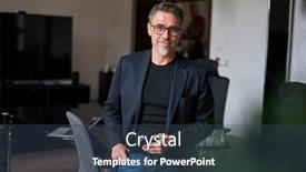  Presentation with business casual - PPT layouts enhanced with portrait-of-confident-businessman background and a ocean colored foreground