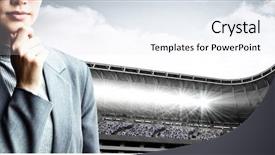  Presentation with rock minerals portrait - PPT theme enhanced with portrait of confident businesswoman wearing background and a sky blue colored foreground