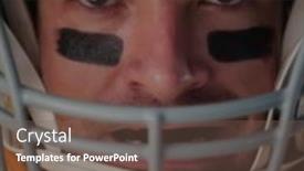  Presentation with confident - Slides enhanced with portrait-of-confident-caucasian-sportsman background and a violet colored foreground