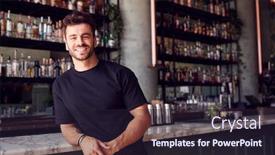  Presentation with confident - Beautiful theme featuring portrait-of-confident-male-owner backdrop and a wine colored foreground