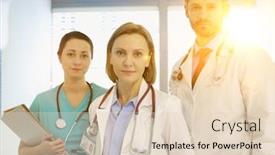  Presentation with yellow medical - Amazing presentation theme having portrait-of-confident-medical-professional backdrop and a lemonade colored foreground