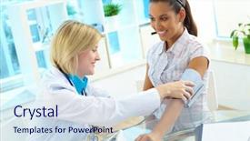  Presentation with measuring blood pressure in haitian - Cool new theme with portrait of confident practitioner measuring backdrop and a sky blue colored foreground