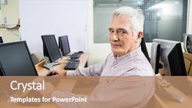  Presentation with confident - Amazing slides having portrait-of-confident-senior-student backdrop and a coral colored foreground