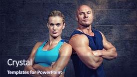  Presentation with strong black woman - Audience pleasing theme consisting of portrait of confident strong man and woman against black background backdrop and a navy blue colored foreground