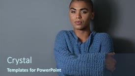  Presentation with transgender - Beautiful PPT theme featuring portrait-of-confident-transgender-embracing backdrop and a ocean colored foreground