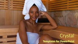  Presentation with wellbeing - PPT theme having portrait-of-confident-young-african background and a tawny brown colored foreground