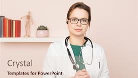  Presentation with front office - Presentation design with portrait-of-confident-young-female background and a lemonade colored foreground