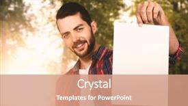  Presentation with trees forest lumber - Slide deck consisting of portrait of confident young man background and a  colored foreground