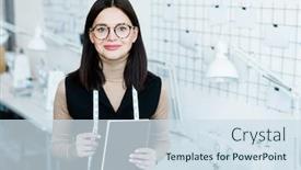  Presentation with clothes shop - PPT theme having portrait-of-content-clothes-designer background and a sky blue colored foreground