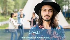  Presentation with campsite - PPT theme enhanced with portrait-of-content-handsome-jewish background and a ocean colored foreground