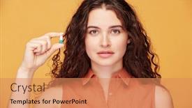  Presentation with supplement - Audience pleasing presentation consisting of portrait-of-content-young-woman backdrop and a coral colored foreground