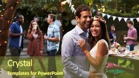  Presentation with wedding - Beautiful theme featuring portrait of couple celebrating wedding backdrop and a tawny brown colored foreground