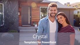  Presentation with for sale sign - PPT layouts enhanced with portrait-of-couple-standing-outdoors background and a gray colored foreground