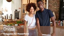  Presentation with fruit and vegetable waste - Slide deck featuring portrait of couple with trolley background and a tawny brown colored foreground