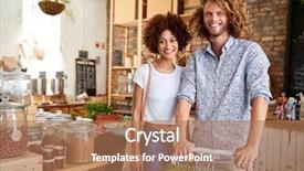  Presentation with fruit and vegetable waste - PPT layouts enhanced with portrait of couple with trolley background and a coral colored foreground