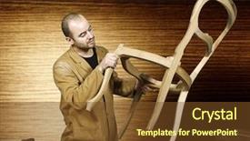  Presentation with craftsman - Presentation theme having portrait of craftsman at work background and a tawny brown colored foreground