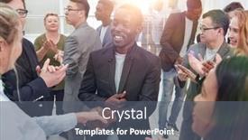  Presentation with creative - Theme with portrait-of-creative-business-team background and a gray colored foreground