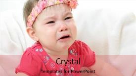  Presentation with baby crying - Audience pleasing theme consisting of portrait of crying baby girl backdrop and a red colored foreground