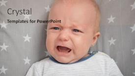  Presentation with baby crying - Slide set featuring portrait-of-crying-newborn-baby background and a coral colored foreground