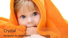  Presentation with cute baby - PPT theme featuring portrait of cute baby boy background and a  colored foreground