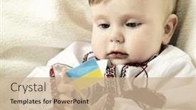  Presentation with cute baby - Presentation theme enhanced with portrait-of-cute-baby-boy and a coral colored foreground