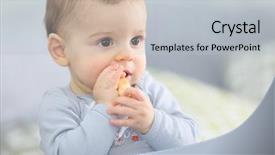  Presentation with dog baby cute child - Cool new theme with portrait of cute baby boy backdrop and a light gray colored foreground