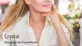  Presentation with healthy lifestyle cute - Beautiful PPT theme featuring portrait of cute blond female drink water with lemon in nice outdoor european cafe healthy lifestyle enjoying wonderful summer traveling to italy backdrop and a lemonade colored foreground