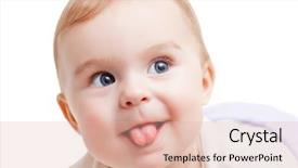  Presentation with cute baby - Beautiful slide set featuring portrait of cute blue-eyed backdrop and a lemonade colored foreground
