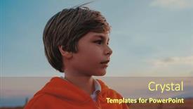  Presentation with cute - Presentation theme consisting of portrait-of-cute-boy-looking and a tawny brown colored foreground