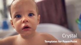  Presentation with child health care - Theme having portrait-of-cute-boy-taking background and a coral colored foreground