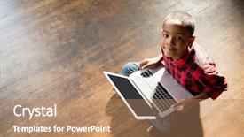  Presentation with cute doodles - Audience pleasing slide deck consisting of portrait of cute boy using backdrop and a  colored foreground