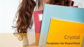  Presentation with colorful hands - Beautiful presentation featuring portrait-of-cute-brunette-schoolgirl backdrop and a gold colored foreground