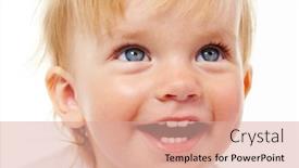  Presentation with isolation - PPT layouts with human facial expressions emotions - portrait of cute child laughing background and a coral colored foreground