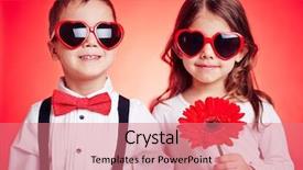  Presentation with children - Audience pleasing slide set consisting of kids hearts - portrait of cute children backdrop and a coral colored foreground