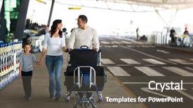  Presentation with family - PPT layouts enhanced with portrait of cute family travelling background and a dark gray colored foreground