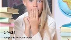  Presentation with classroom - Cool new PPT layouts with portrait-of-cute-girl and a  colored foreground