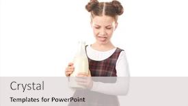  Presentation with white milk - Slide deck consisting of portrait-of-cute-girl background and a light gray colored foreground