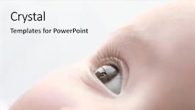  Presentation with cute baby - PPT theme consisting of portrait of cute little baby background and a white colored foreground