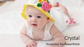  Presentation with baby chickens little cute chicks - Cool new slide deck with portrait of cute little baby backdrop and a  colored foreground