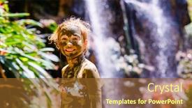  Presentation with activity - PPT theme having portrait-of-cute-little-girl background and a tawny brown colored foreground