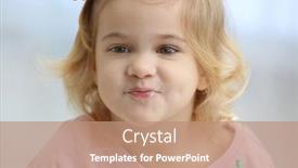  Presentation with yogurt - Cool new PPT theme with portrait-of-cute-little-girl backdrop and a coral colored foreground