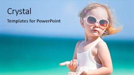  Presentation with vacation - Amazing presentation theme having portrait of cute little girl backdrop and a  colored foreground