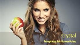  Presentation with cute - Beautiful slides featuring smiling at studio eating apple backdrop and a  colored foreground