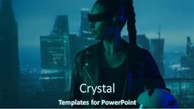  Presentation with cyberpunk - PPT theme having portrait-of-cyberpunk-girl background and a  colored foreground